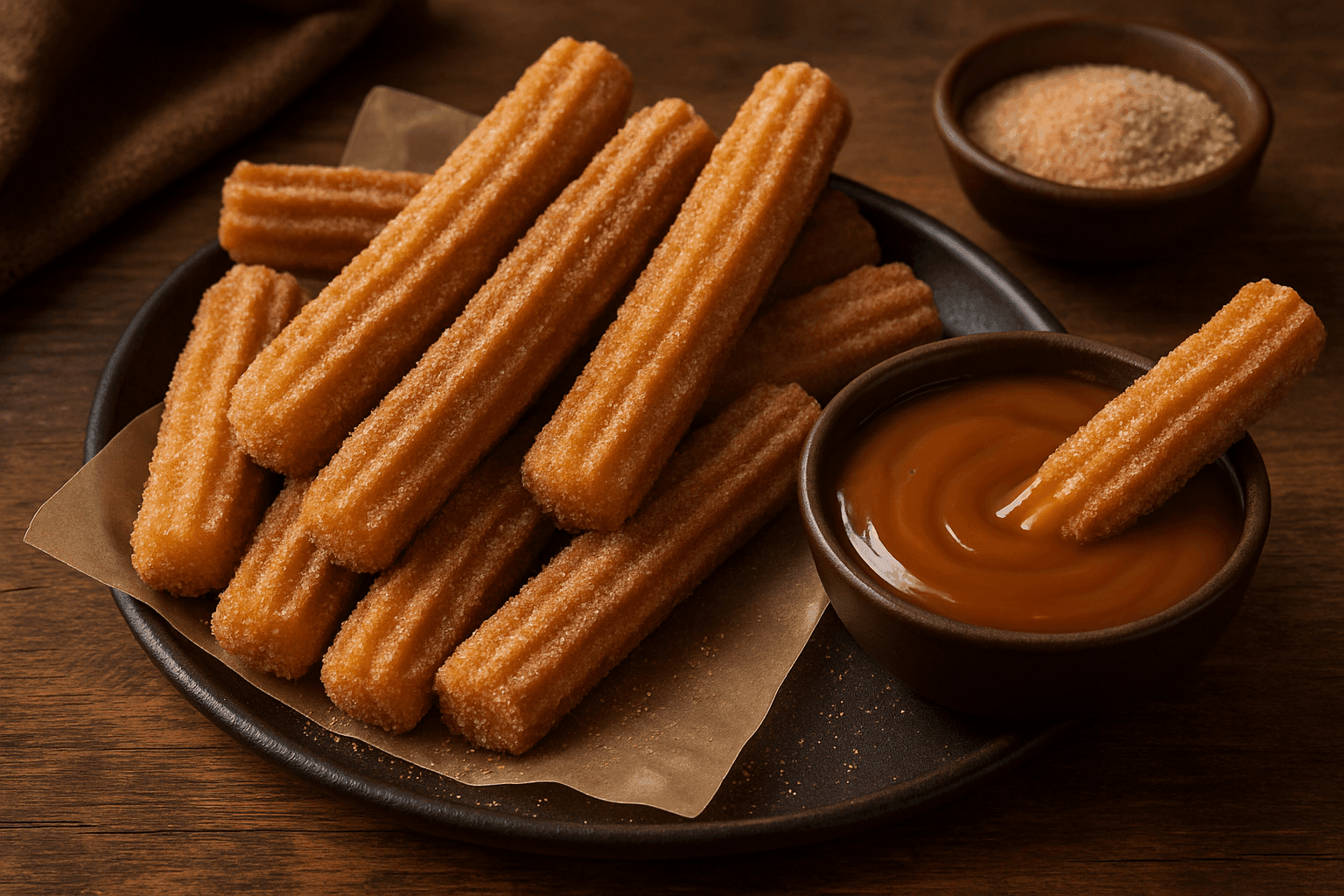 Churro Sticks with Caramel Dip